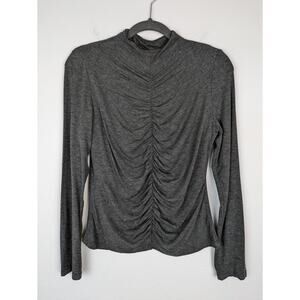 Rebels & Lovers Top Ruched Draped Stretch Minimalist Neutral 90s Gray Size L